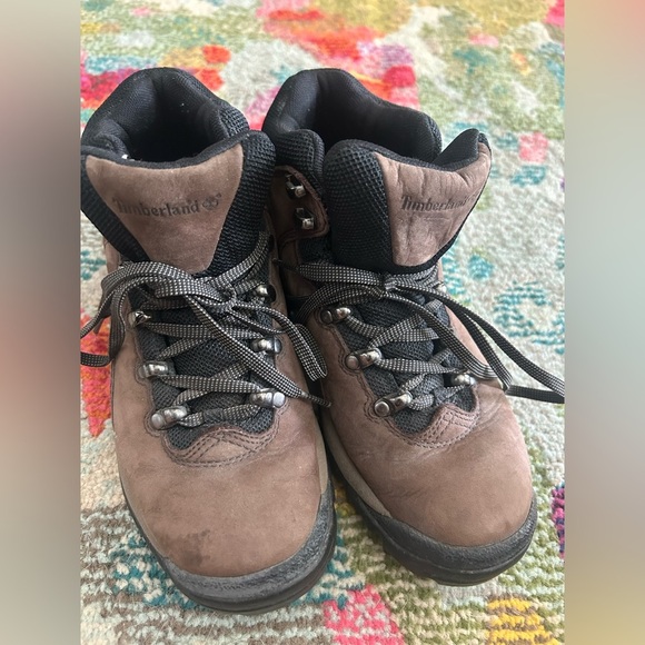 Timberland ACT Boots Womens 7.5M Leather Hiking Walking Camping Gorpcore - Picture 1 of 9